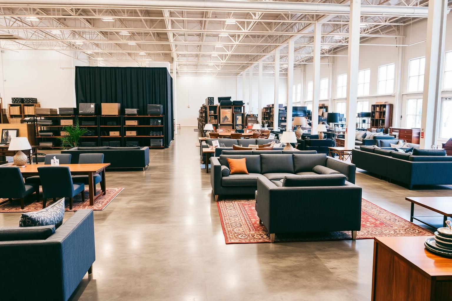 Inside the Caribbean Furniture warehouse showroom